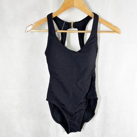 Andie Swim Catalina Ribbed One Piece Swimsuit  Black XXS - Picture 1 of 7